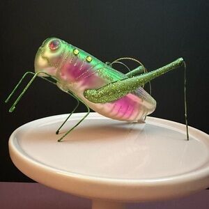 Green and Pink Grasshopper Ornament